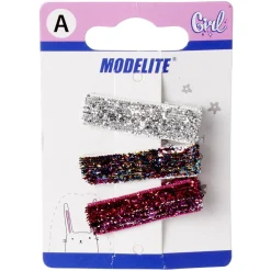 Gifi Beauté^Pince crocodile pailleté x3