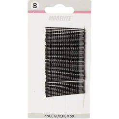 Gifi Beauté^Pince guiche métal noir L.6,5/5,5/4,5 cm x50