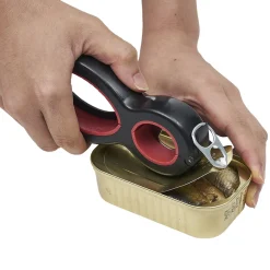 Gifi Pince multifonction 6en1 ouvre bouteille et bocal noir et rouge