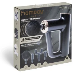 Gifi Bien-Être^Pistolet de massage 4 têtes interchangeables et 6 vitesses