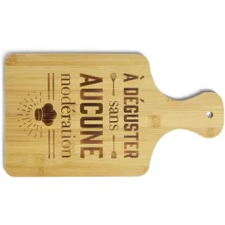 Gifi Planche à découper bambou À déguster sans aucune modération 33x18,5cm