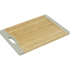 Gifi Planche à découper bambou bord silicone gris