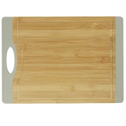 Gifi Planche à découper bambou bord silicone gris