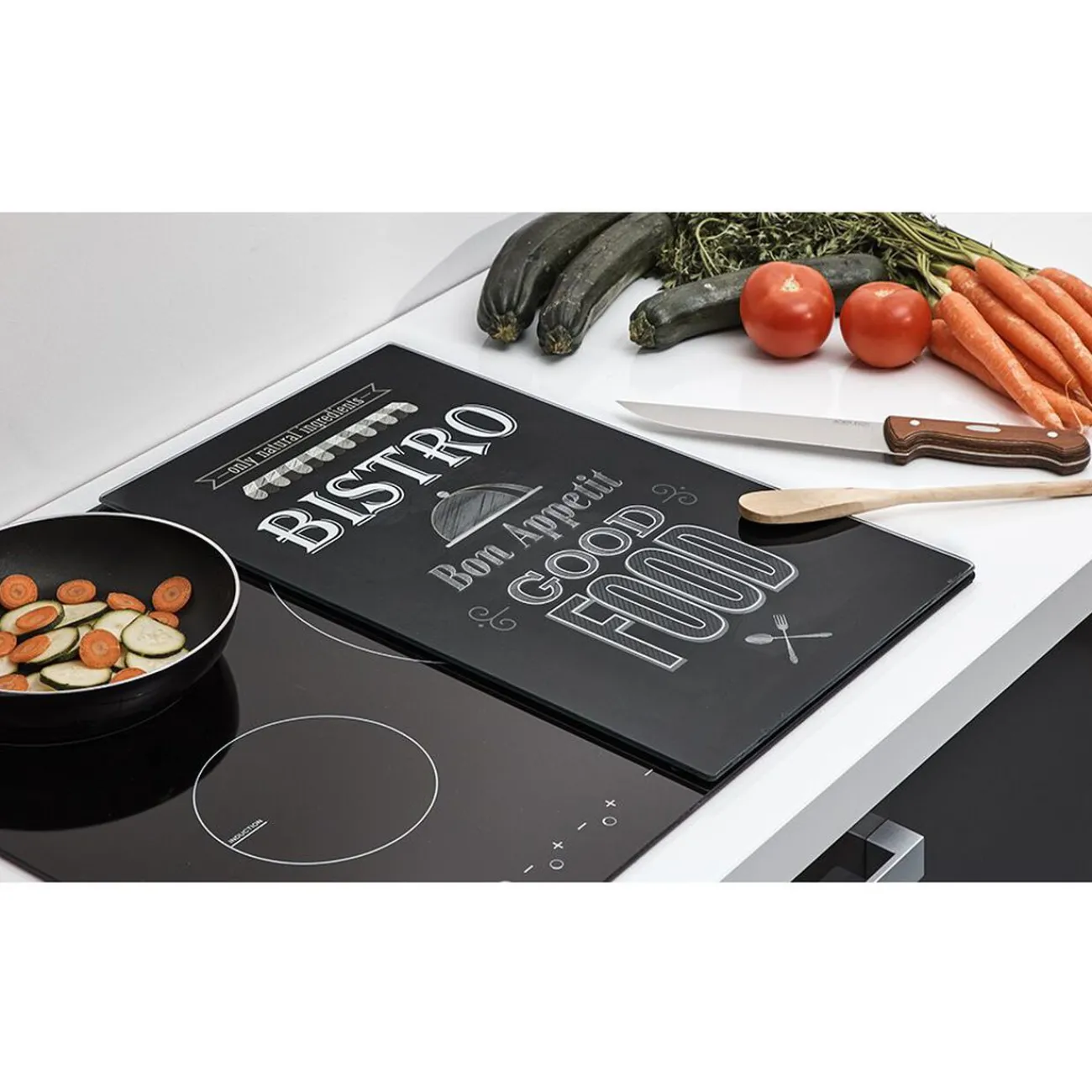 Gifi Planche à découper cache plaque en verre x2