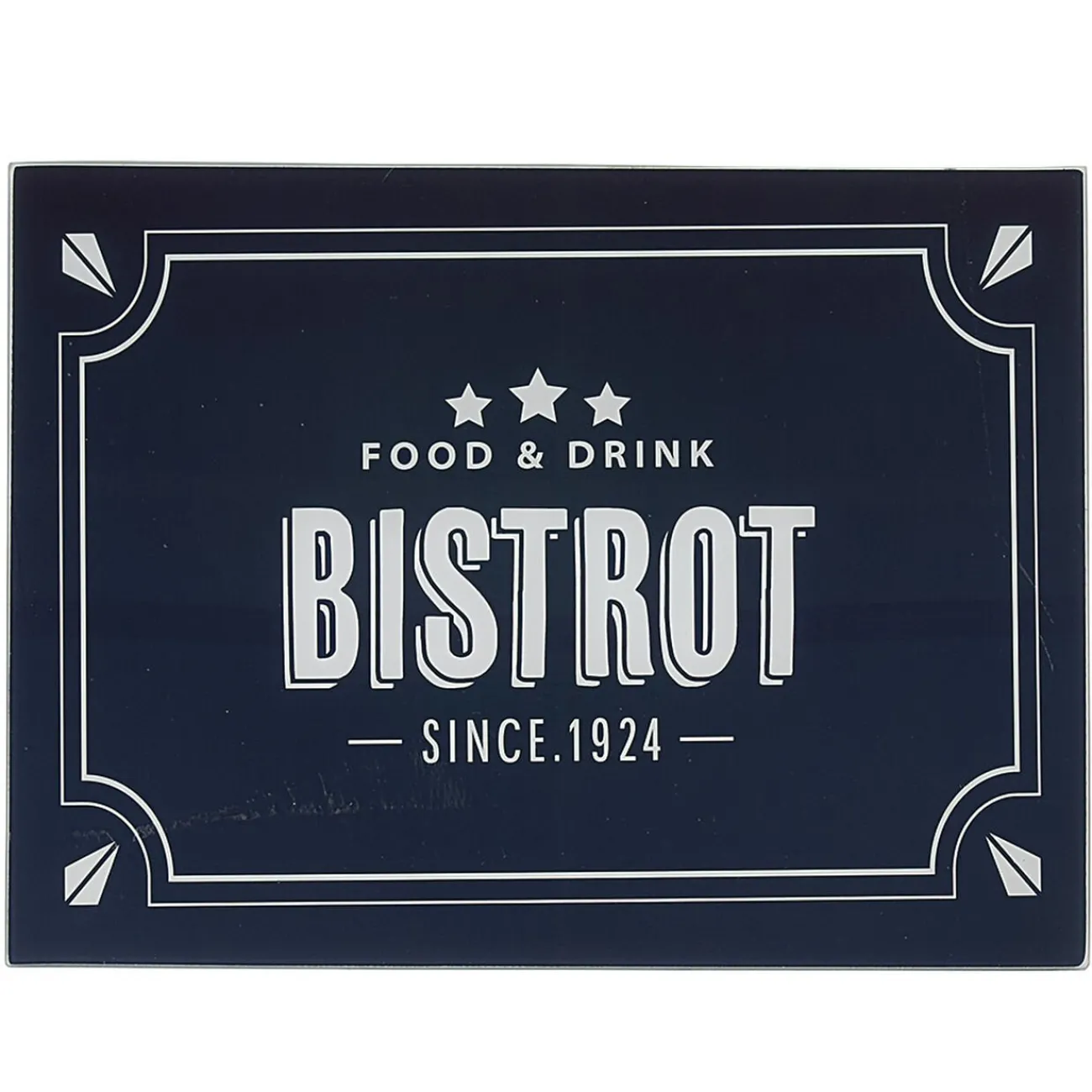 Gifi Planche à découper en verre design Bistrot noir blanc