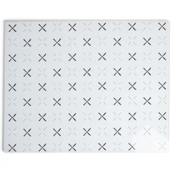 Gifi Planche à découper en verre blanc motif noir - 38x30cm