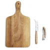 Gifi Planche de présentation avec couteau et tire-bouchon acacia 37x19cm