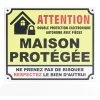 Gifi Colle Et Adhésif^Plaque signalétique "Attention, maison protégée" - 24x20 cm