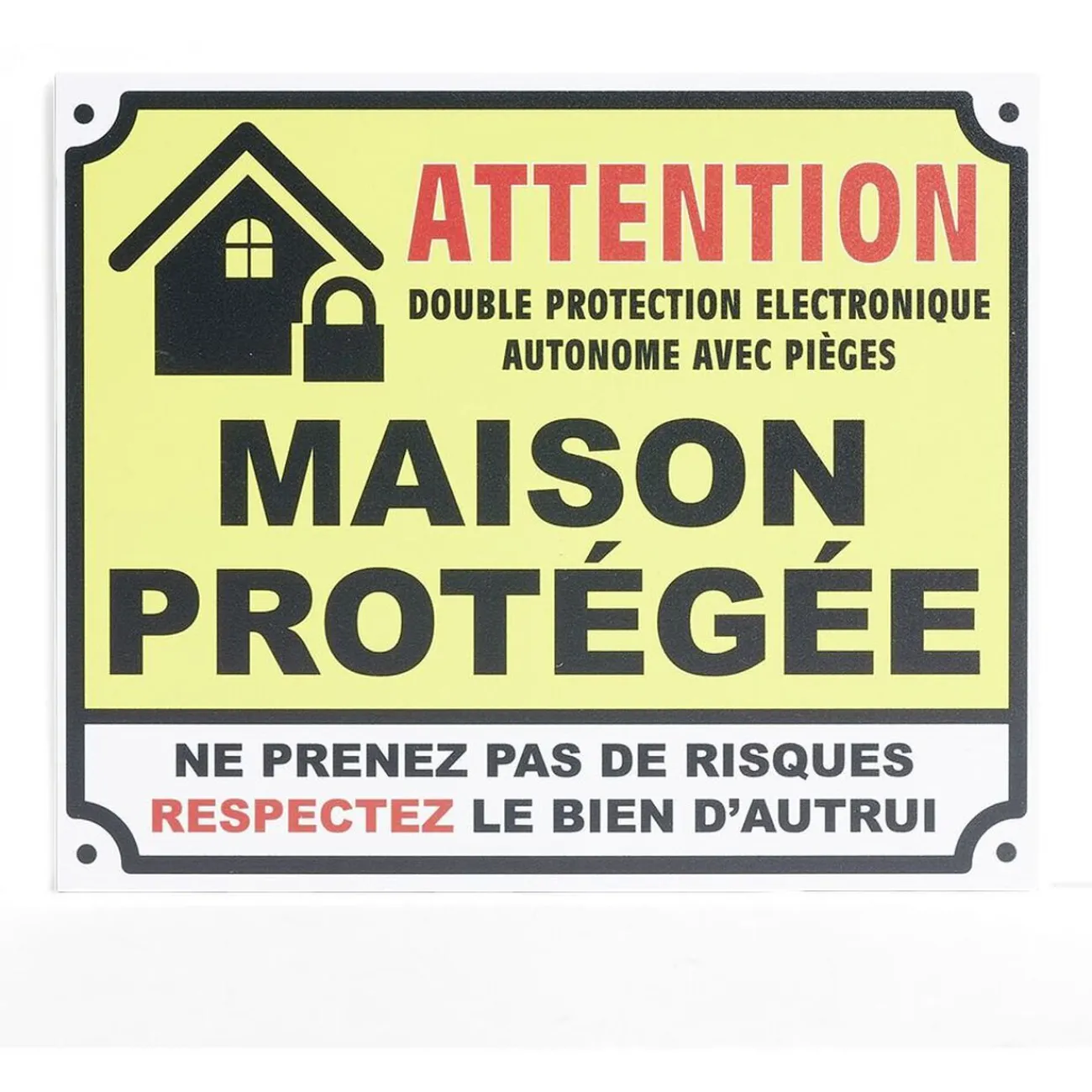 Gifi Colle Et Adhésif^Plaque signalétique "Attention, maison protégée" - 24x20 cm