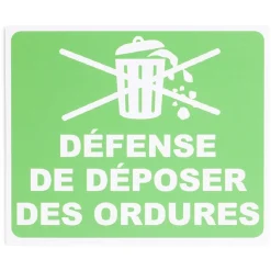 Gifi Colle Et Adhésif^Plaque signalétique "Défense de déposer des ordures" - 24x20 cm