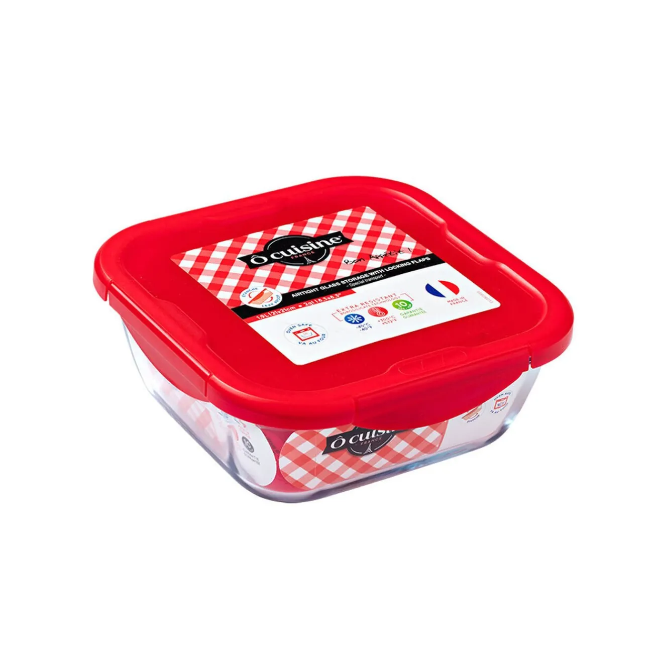 Gifi Plat à four avec couvercle hermétique Ô Cuisine 21x21 cm