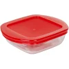 Gifi Plat à four carré en verre couvercle plastique