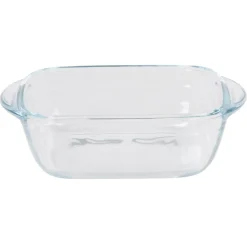 Gifi Plat à four carré en verre couvercle plastique