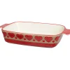 Gifi Plat à four design coeur rouge