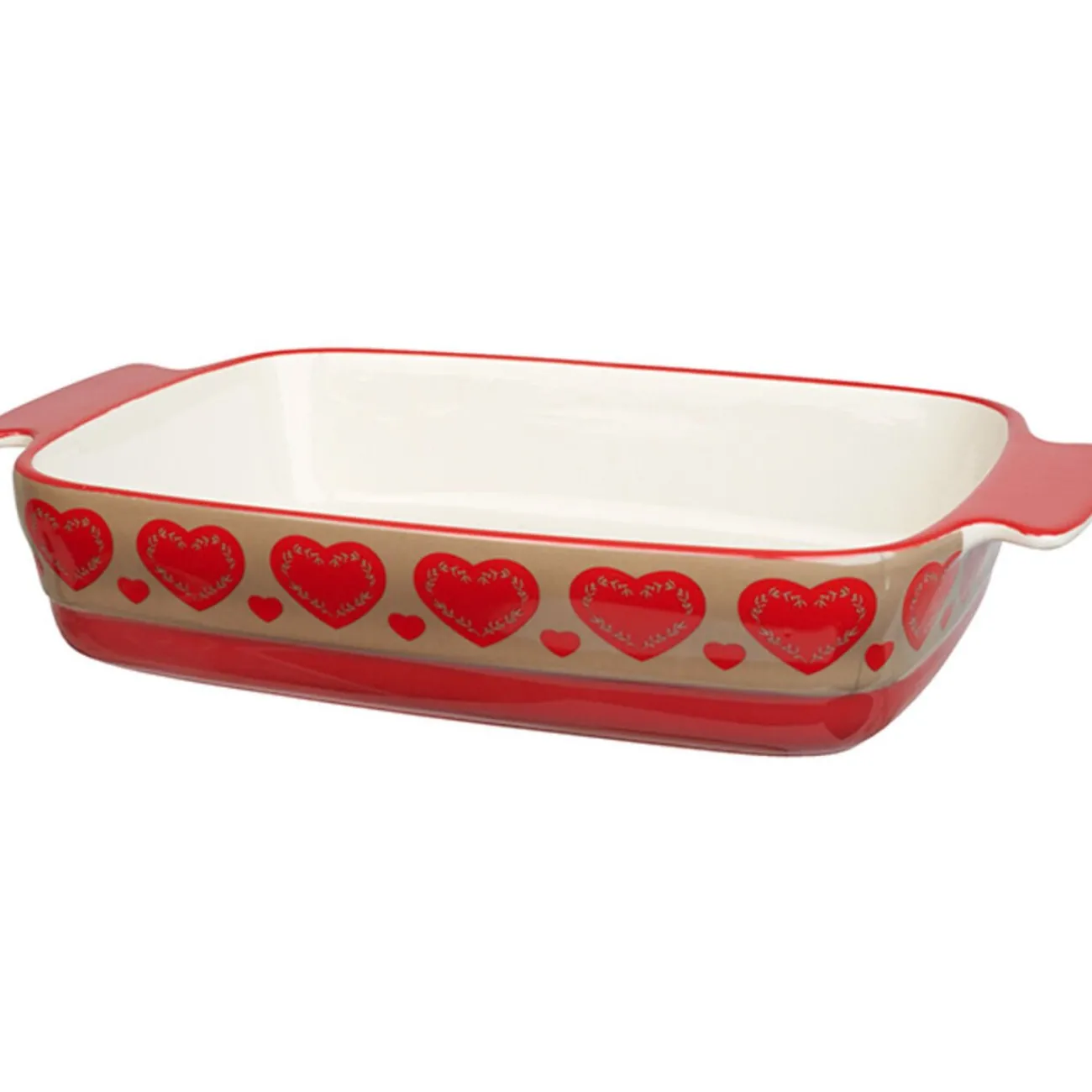 Gifi Plat à four design coeur rouge