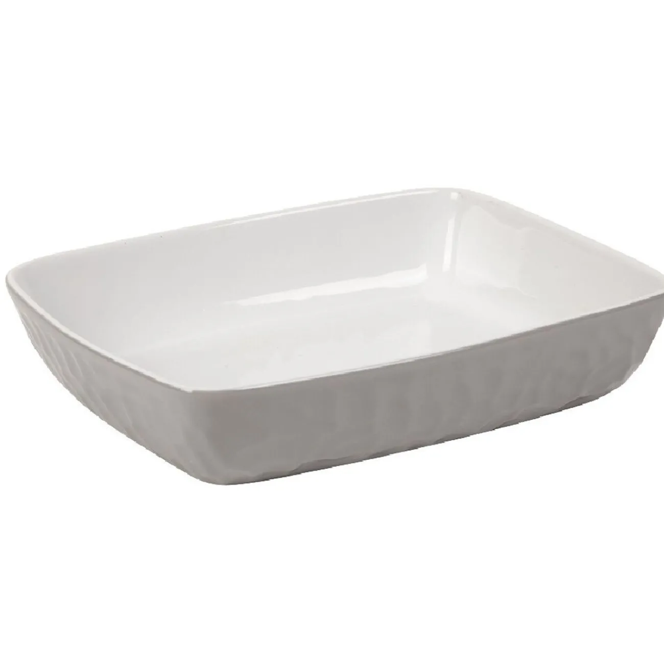 Gifi Plat à four martelé gris blanc