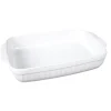 Gifi Plat à four rectangulaire en céramique blanc 36x24,2xH.6,2 cm