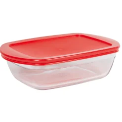 Gifi Plat à four rectangulaire en verre couvercle plastique