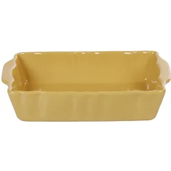 Gifi Plat à four rectangulaire jaune moutarde en grès