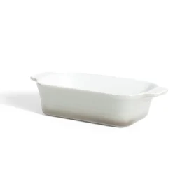 Gifi Plat à four rectangulaire en céramique gris 21,5x11xH5cm