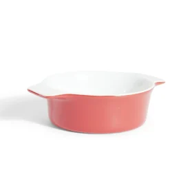 Gifi Plat à four rond en céramique rouge 13,5x17xH5cm