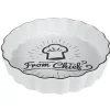 Gifi Plat à tarte blanc motif toque noire "From Chief"