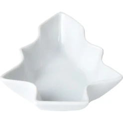 Gifi Plat apéritif porcelaine blanc 10x10xH.3,5 cm
