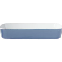 Gifi Plat cuisson rectangulaire exterieur bleu interieur blanc 1L 2L x2