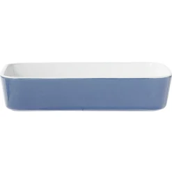 Gifi Plat cuisson rectangulaire exterieur bleu interieur blanc 1L 2L x2
