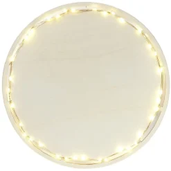 Gifi Plat de présentation à LED Ø26,5cm bois beige