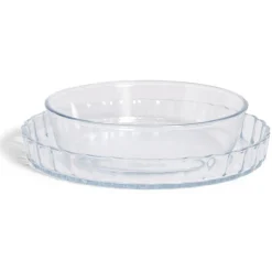 Gifi Plat en verre borosilicate x2 - Ø22,6cm et Ø27cm