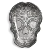 Gifi Plat Halloween tête de mort mexicaine en verre noir 15x11xH2cm