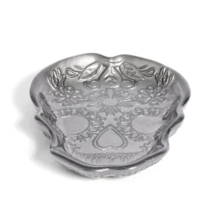 Gifi Plat Halloween tête de mort mexicaine en verre noir 15x11xH2cm