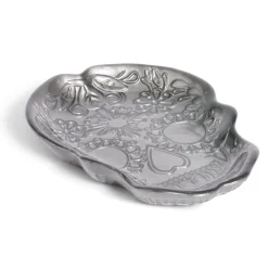 Gifi Plat Halloween tête de mort mexicaine en verre noir 15x11xH2cm