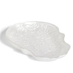 Gifi Plat Halloween tête de mort mexicaine en verre blanc 15x11xH2cm