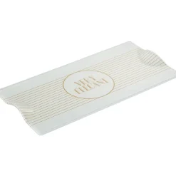 Gifi Plat rectangulaire blanc et doré