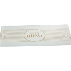 Gifi Plat rectangulaire blanc et doré