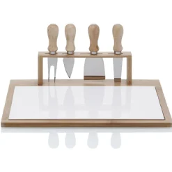 Gifi Plateau à fromage avec 4 couteaux intégrés