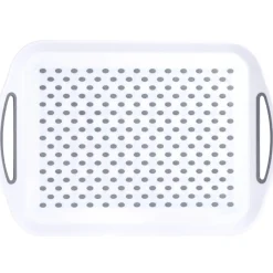 Gifi Plateau antidérapant avec poignées blanc et gris