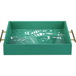 Gifi Plateau avec motif tropicaux découpe et fond en verre