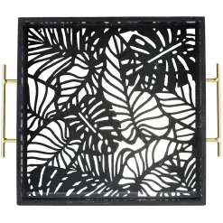 Gifi Plateau avec motif tropicaux découpe et fond en verre