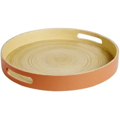 Gifi Plateau bambou contour coloré 35x35xH5cm
