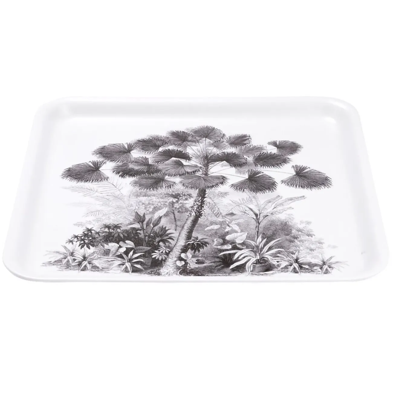 Gifi Plateau carré mélaminé motif arbre gris et blanc 33x33cm