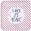Gifi Plateau carré motif rayure rouge inscription Love Jog Peace
