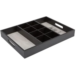 Gifi Plateau compartimenté noir à thé et café