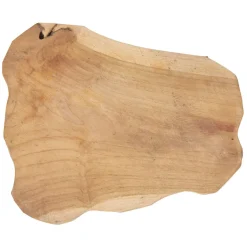 Gifi Plateau déco en teck à bord brut