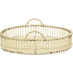 Gifi Plateau déco rond en bambou et métal