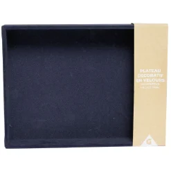 Gifi Plateau décoratif en velours bleu
