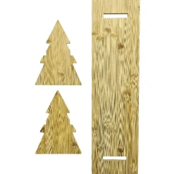 Gifi Plateau de présentation en bambou design sapin L60cm