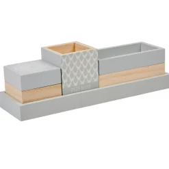Gifi Plateau de rangement déco bois gris naturel